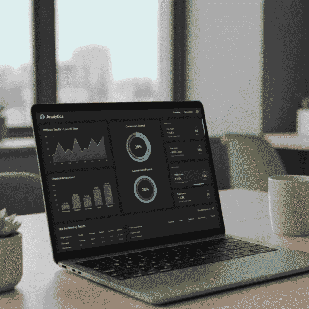entrepreneur using business analytics tools to automate data-driven decisions